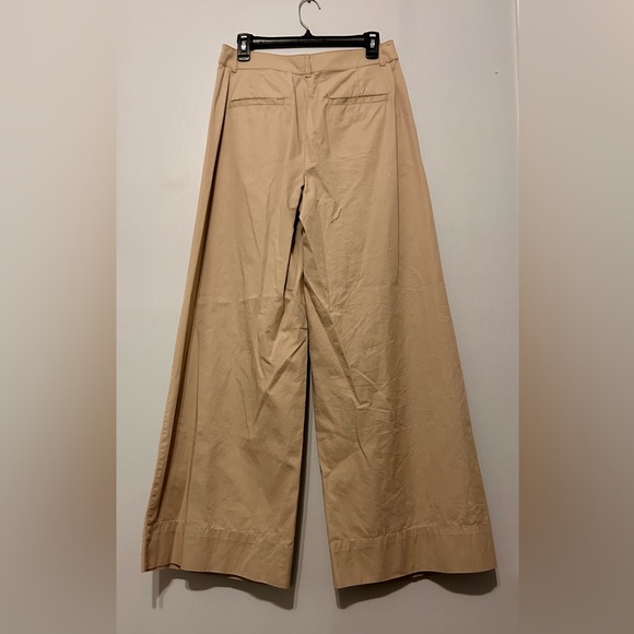 LOFT Tan Wide Leg Cropped Trousers | Size 4 - Picture 3 of 4
